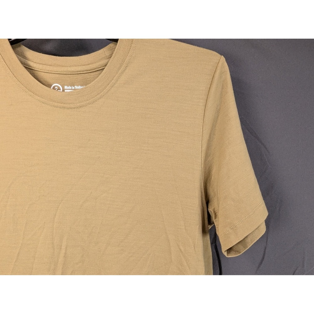 Outlier NYC Merino Wool Crew Neck T-Shirt Men's Size Large Tan Khaki Mustard ... - Picture 5 of 12